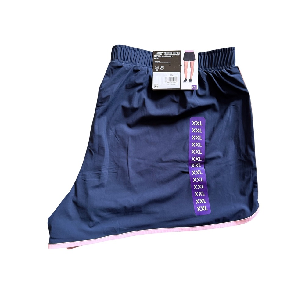 Skechers Performance Womens Navy Pink Running Shorts Mesh Liner SH120S XXL NWT